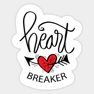 Heart  breaker hand lettering Sticker